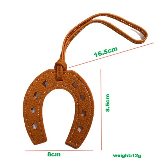 🆕 Equestrian Lucky Horseshoe Bag Tag or Keychain - Black 🐴 - Picture 4 of 4